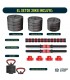 Mancuernas Set de 20 Kg Convertibles + Barra + Asas