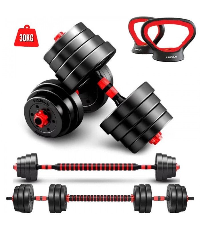 Juego De Pesas Con Barra De Bomba, 20 Kg O 30 Kg, Ideal Para Entrenamiento En Casa, Marca FK Sports