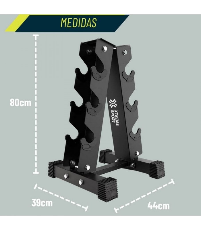 Soporte de Mancuernas  de 3 pares Triangular