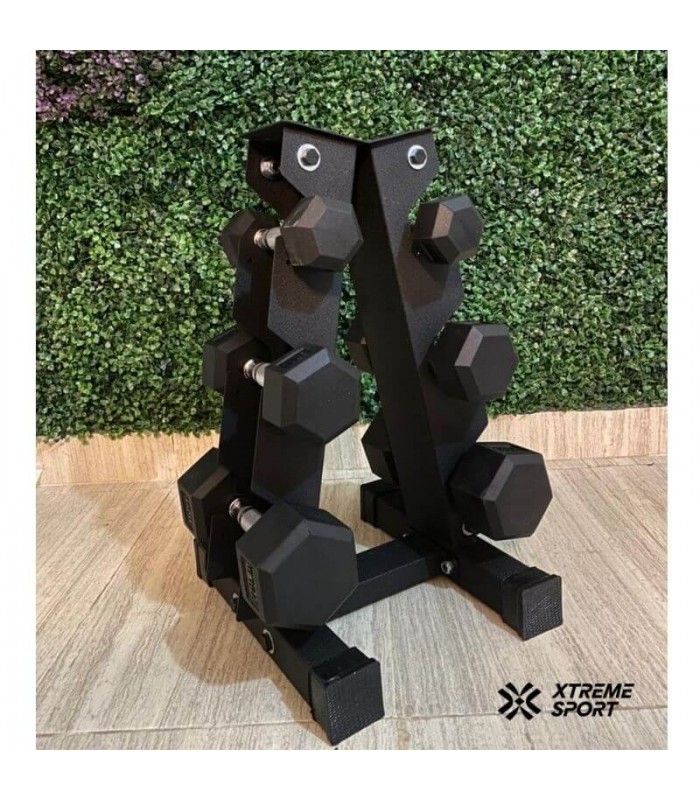 Soporte de Mancuernas  de 3 pares Triangular