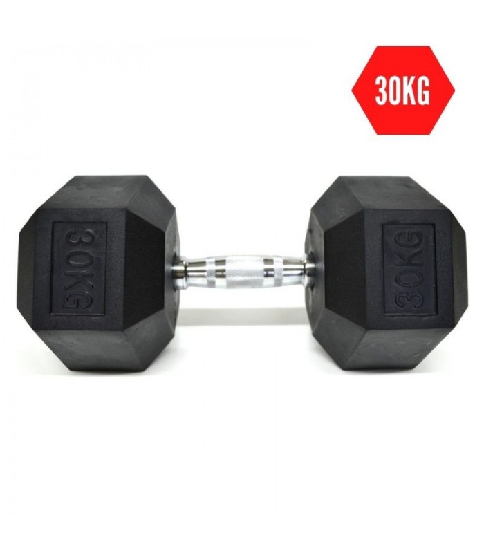 Mancuernas 30Kg Hexagonales de caucho  x 2