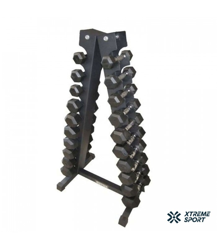 Set de 10 Mancuernas Hexagonales + Soporte Rack