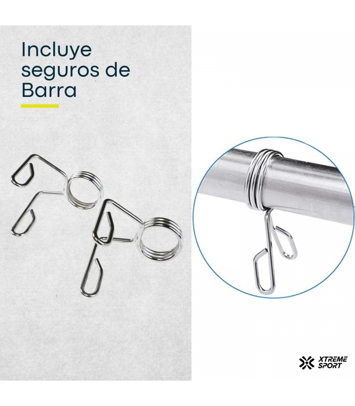 Barra Olimpica de 180cm +Seguros