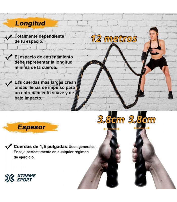 Soga de Crossfit de  Entrenamiento de 12mts