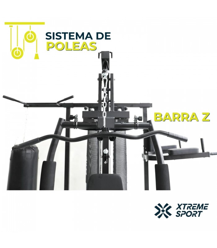 Gimnasio Multifuncional 3 estaciones Saco, Domindas, Banca, 70.6kg