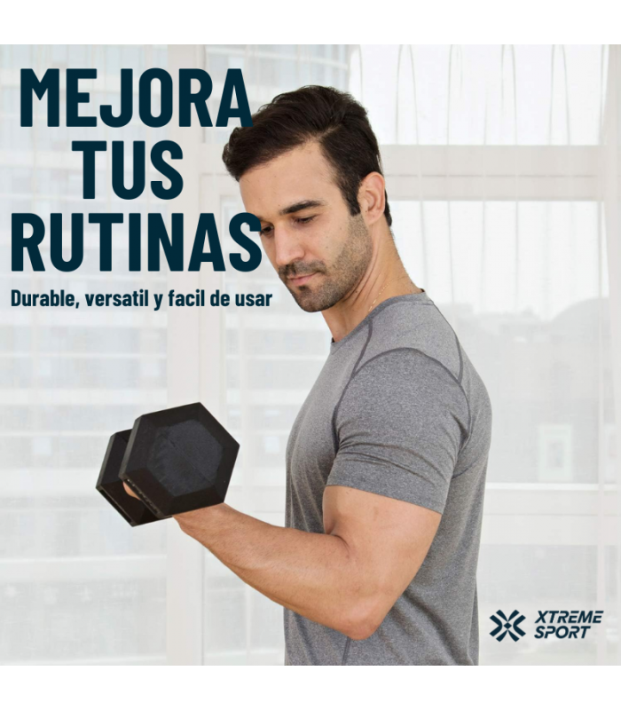 Mancuernas Hexagonales 2 kg  Pesas de Goma x2