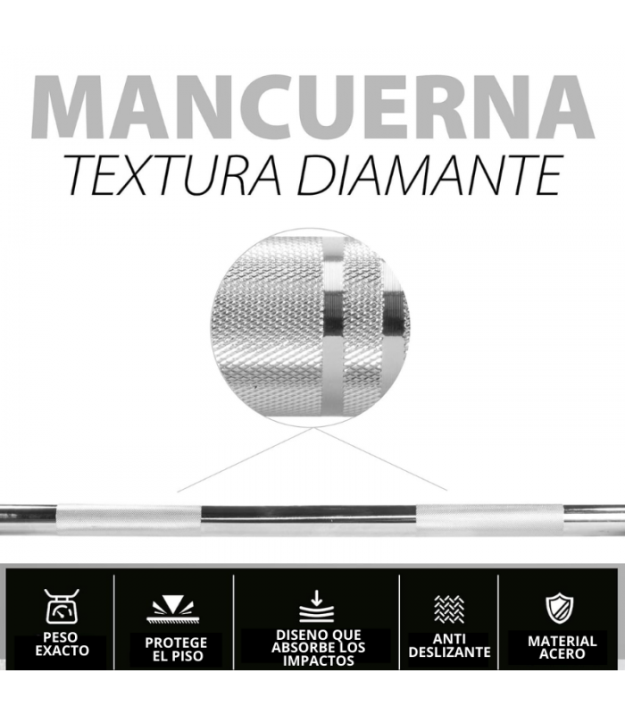 Barra Recta de Peso Fijo 25 kg