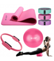 Equipo de Pilates para Entrenamiento Pelota 25 cm+ Aro +Mat y Bandas
