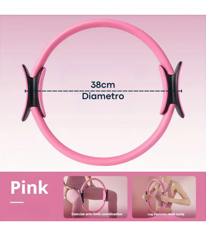 Equipo de Pilates para Entrenamiento Pelota 25 cm+ Aro +Mat y Bandas