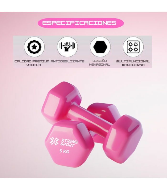 Mancuernas Pesas De 5 kg Fitness De Vinil X2