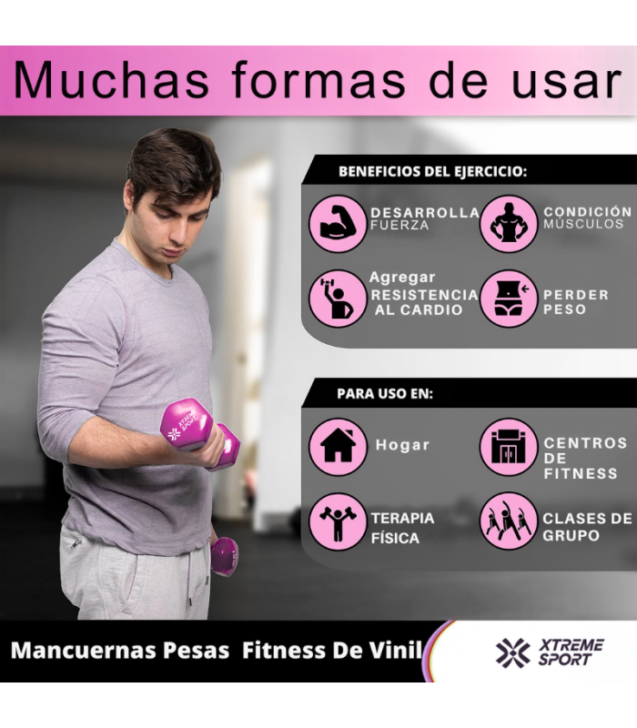 Mancuernas Pesas De 5 kg Fitness De Vinil X2