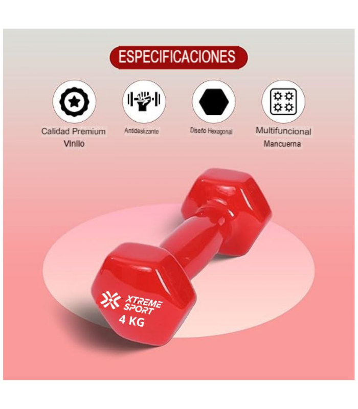 Mancuernas Pesas De 4 kg Fitness De Vinil X2