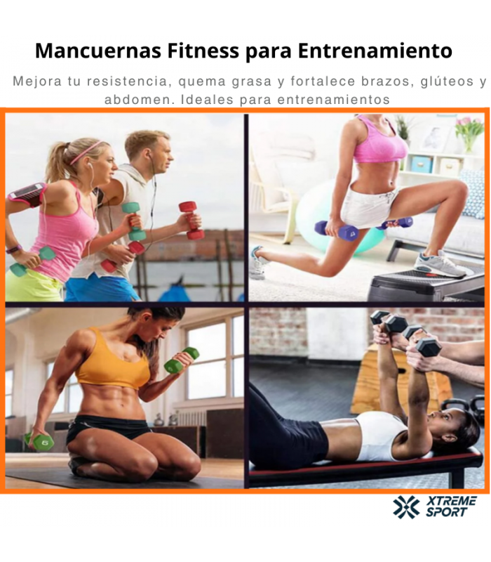 Mancuernas Pesas De 4 kg Fitness De Vinil X2