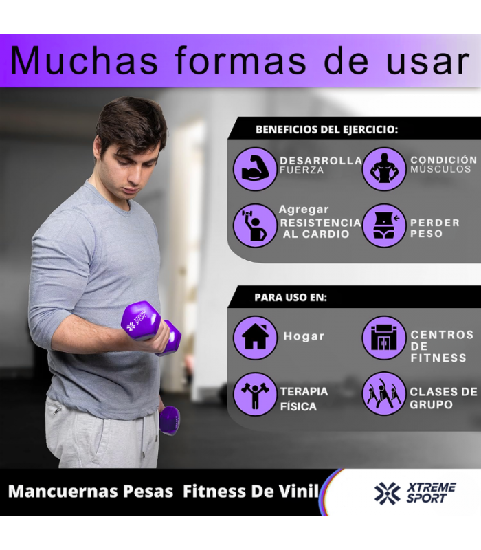 Mancuernas  Pesas De 3 kg Fitness De Vinil x2