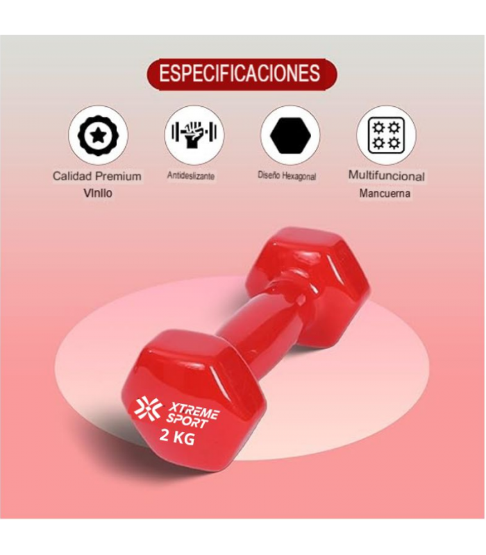 Mancuernas Pesas De 2 kg Fitness De Vinil X2