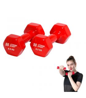 Mancuernas Pesas De 0.5 kg Fitness De Vinil x 2