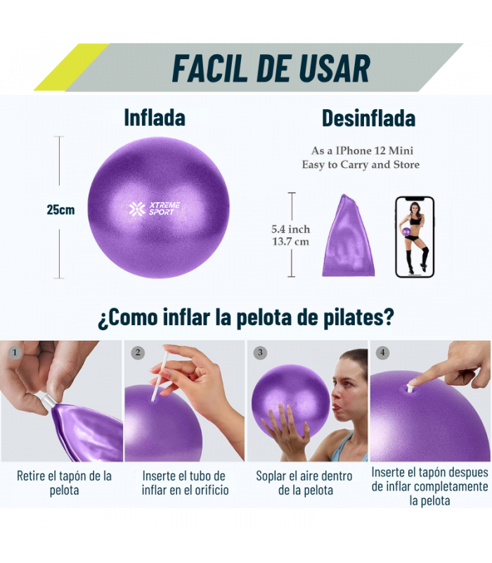Combo Pilates Pro 6 en 1: Pelota + Bandas + Mat + Aro + Roller + Calcetines Antideslizantes