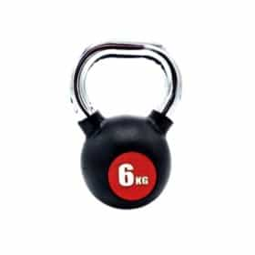 Pesas Rusas Kettlebells 6Kg Recubiertas de Goma Mango Cromado