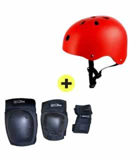 Combo Kit de Protección + Casco para Ciclismo, Skate, Patinaje