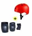 Combo Kit de Protección + Casco para Ciclismo, Skate, Patinaje