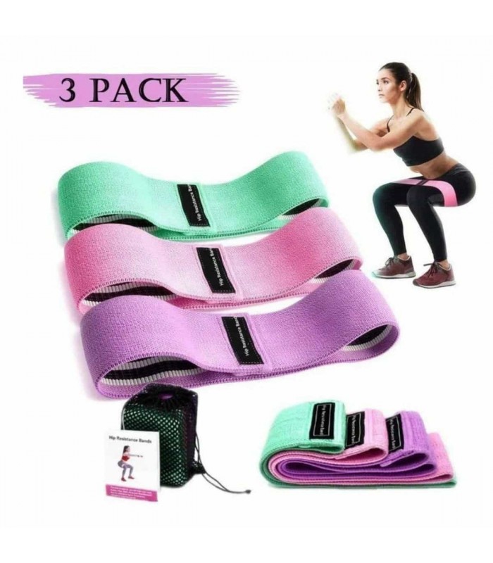 Set Bandas de Resistencia x 3 unds de Tela mas PRO