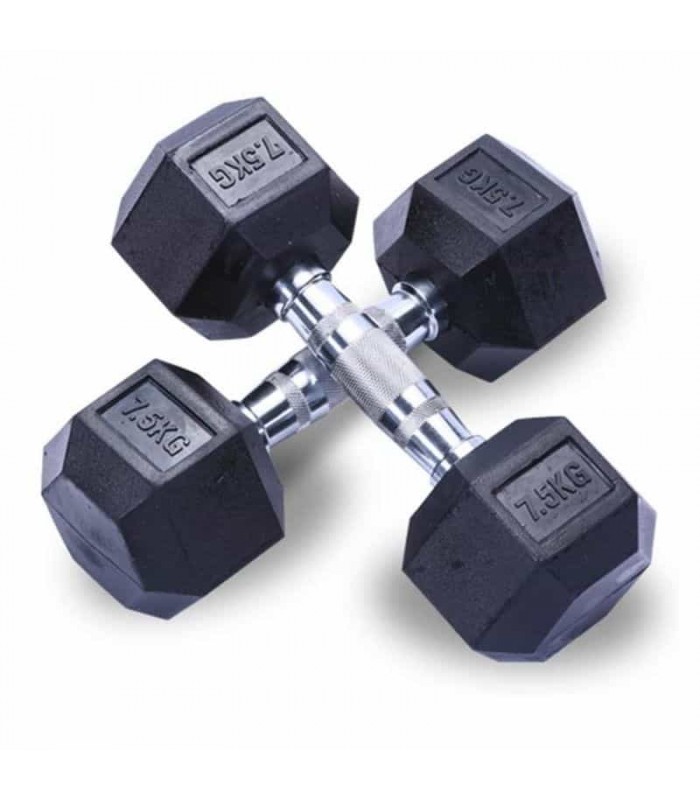 Pesas Mancuernas de 7.5Kg Hexagonales x 2