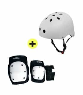 Combo Kit de Protección + Casco para Ciclismo, Skate, Patinaje