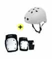 Combo Kit de Protección + Casco para Ciclismo, Skate, Patinaje